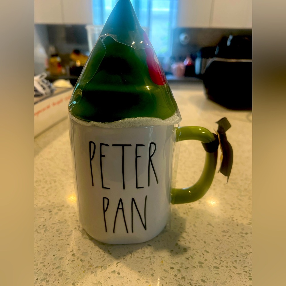Rae Dunn Peter Pan Mug with topper New with tags
